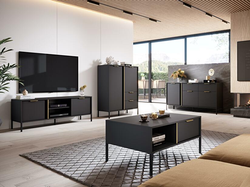 Mobilier living Lyran 1 (antracit + auriu)