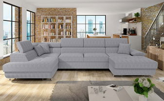 U alakú sarokkanapé garnitúra Alphard (világosszürke)