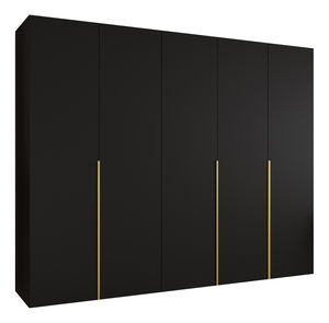 Ormar za garderobu 250 cm Alice 1 (crna + zlatna)