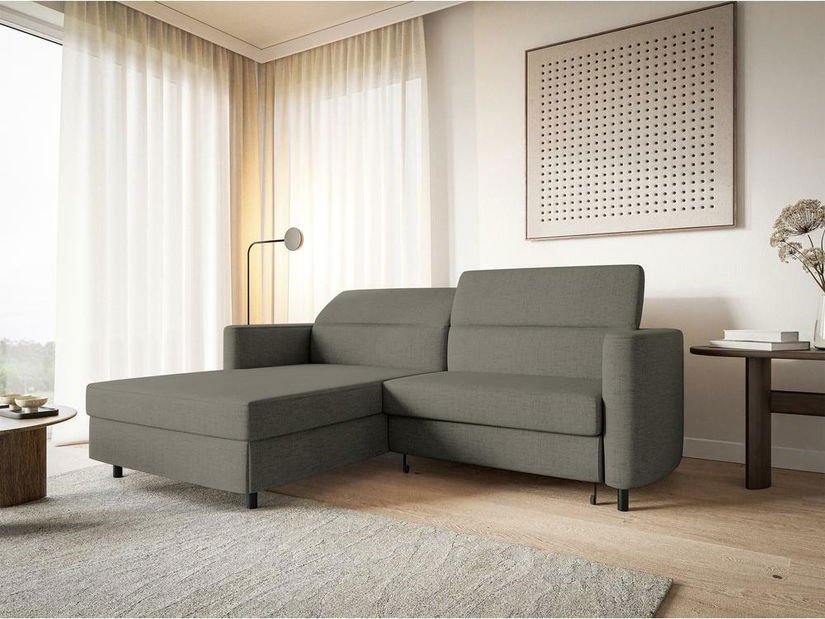 Kutna garnitura Buchu (L) (tamnosiva + crna)