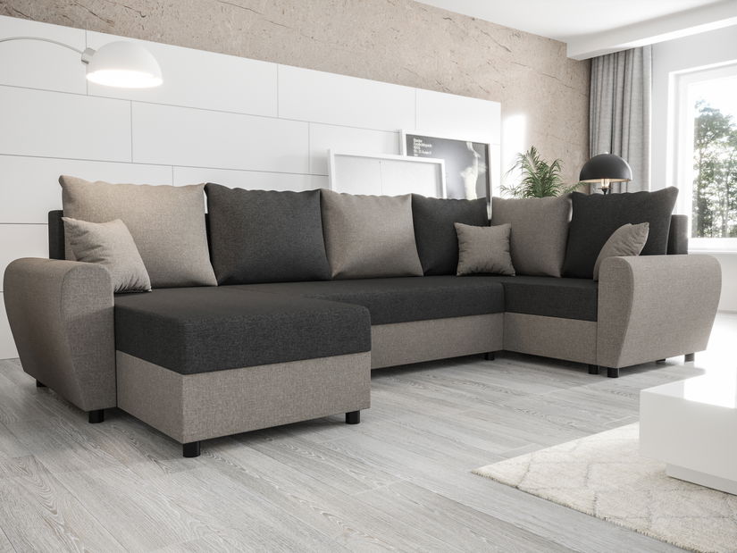 U alakú sarokkanapé Fleur Long (barna + szürke) (J)