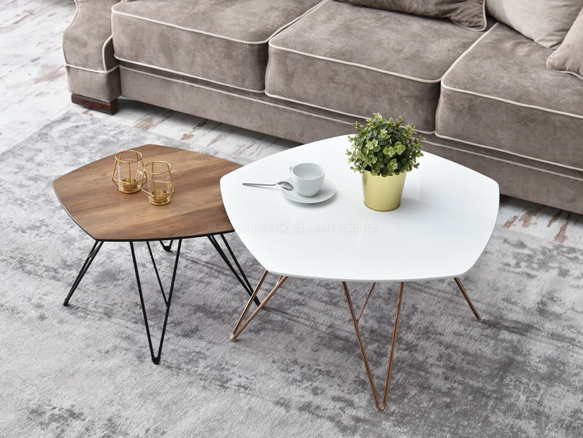 Konferenčný stolík Petal Zest Xl2(biela + čierna)