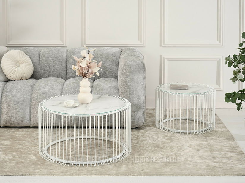 Stolić za kavu Nando (mramor + bijela)