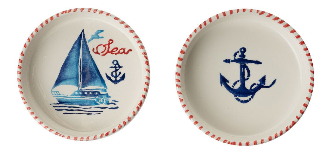 Raňajková súprava (14 Pieces) Kashmere (biela + modrá + červená)