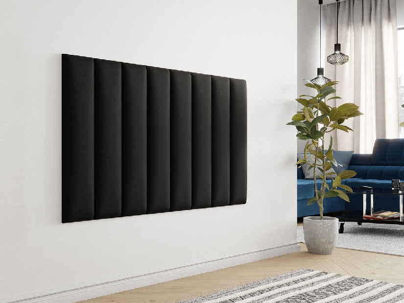 Čalúnený nástenný panel Pazara 80x20 (ekokoža soft 011 (čierna)