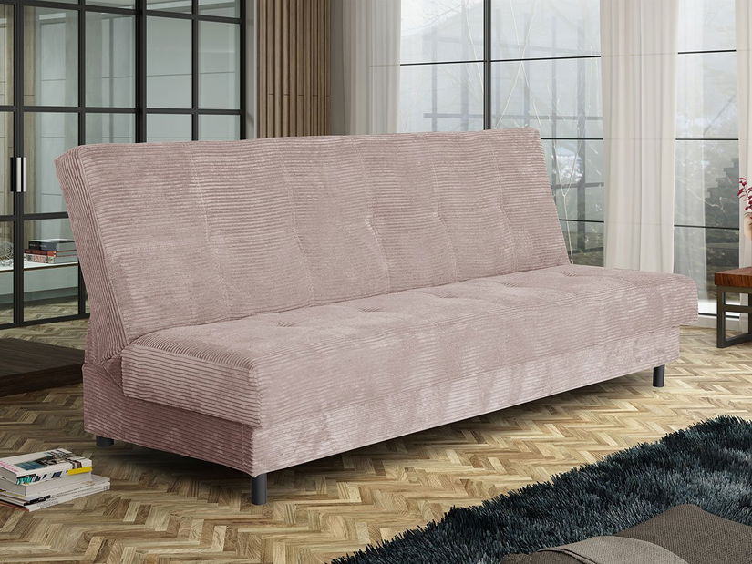 Sofa na razvlačenje Robutia XIV (ružičasta) (s prostorom za odlaganje)