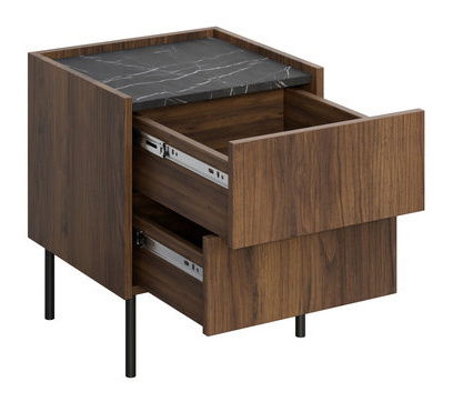 Éjjeliszekrény Anto l97 (warmia dió + fekete márvány)