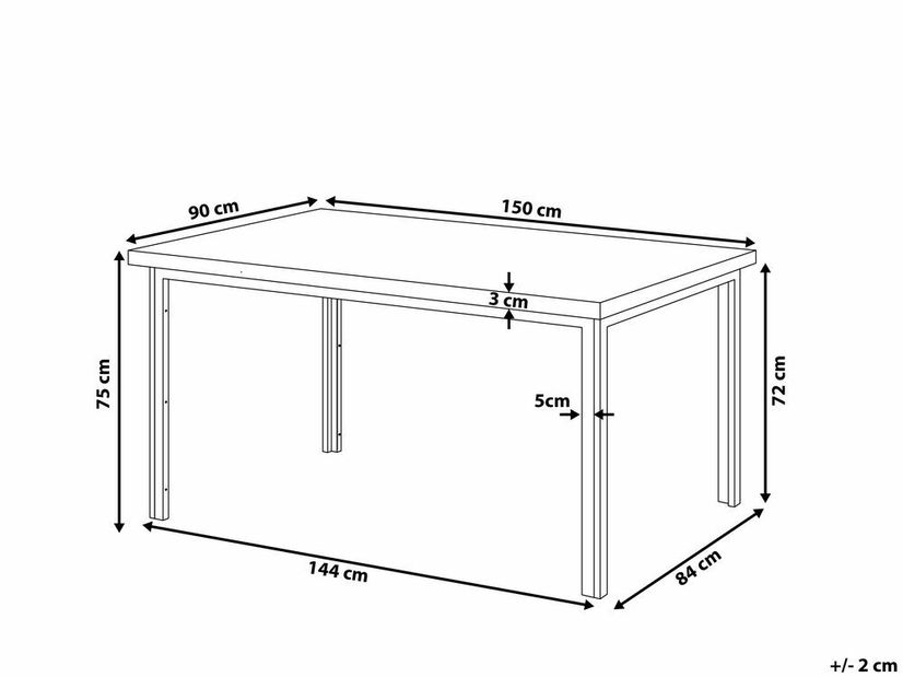 Étkezőasztal Lasido (6 személy számára) (fekete)