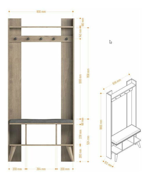 Vešiak Mavade 3 (biela) 