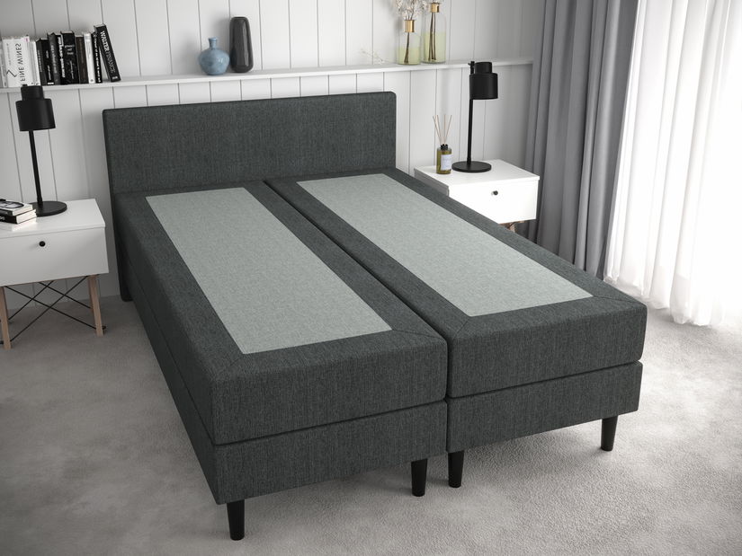 Manželská posteľ Boxspring 140 cm Rita (tmavohnedá) (s matracom, bez úložného priestoru)