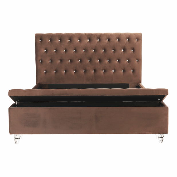 Franciaágy 160 cm Angi (barna) (ágyráccsal)