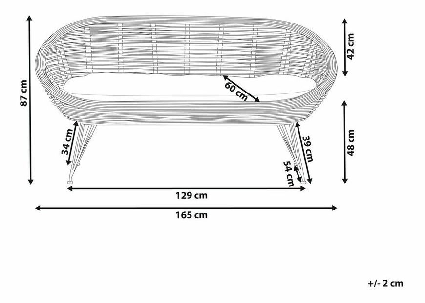 Záhradná pohovka Marza (prírodná)