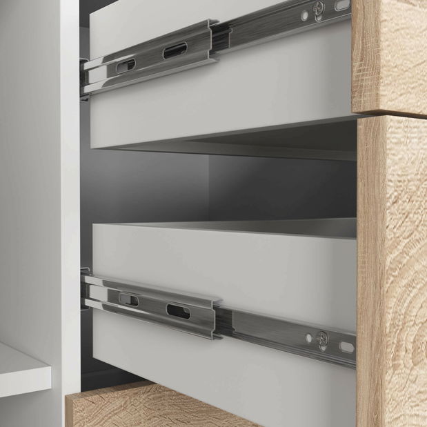 Komoda Kuerten (biela + dub sonoma)