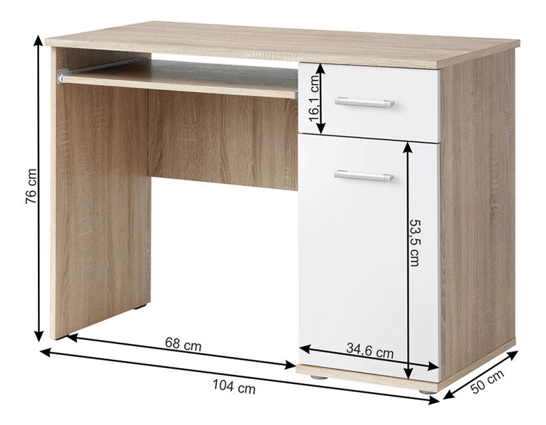 PC stolík Ericus Typ 06 biela