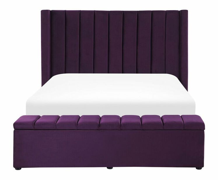 Manželská posteľ 140 cm NAIROBI (textil) (fialová) (s roštom)