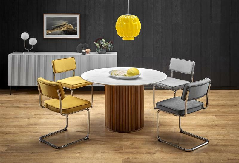 Blagovaonski stol Branda (bijeli mramor + orah)