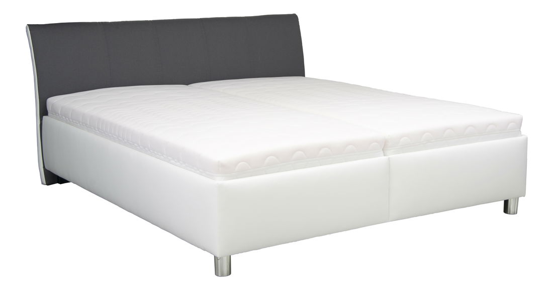 Manželská posteľ 180 cm Blanár Columbia (biela) (s roštom a matracom NELLY)