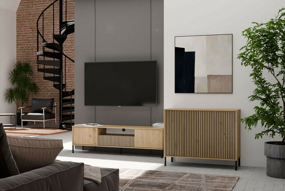 Szekrény Kamarussa Slim 5 A (artisan tölgy + fekete)