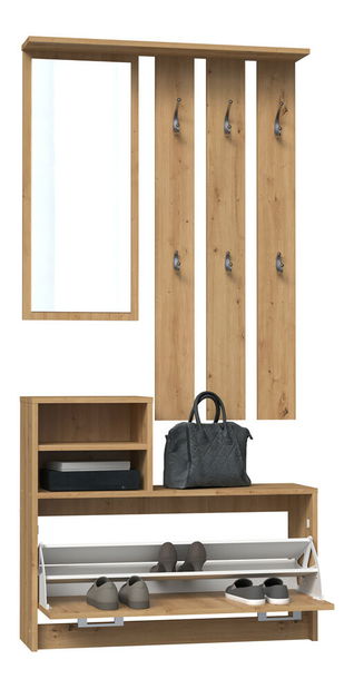 Set za predsoblje Vayan 1 (hrast artisan) (s ogledalom)