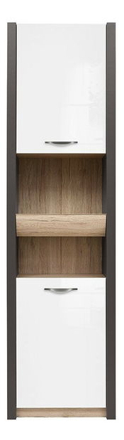 Regál BRW Executive REG2D1S/22/6 (dub san remo svetlý + lesk biely)