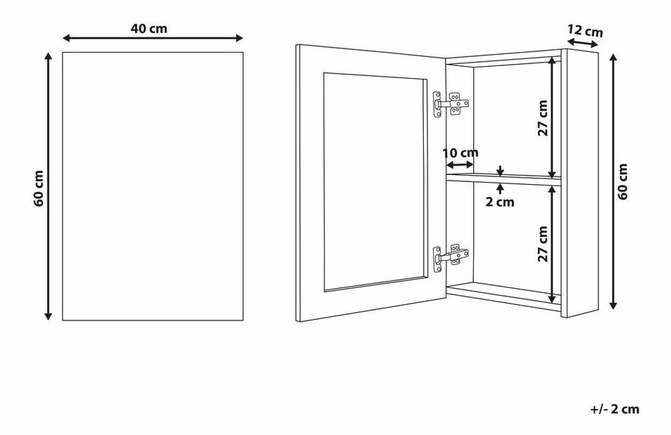 Ormarić za kupaonicu PRIMMA (s ogledalom) (bijela)