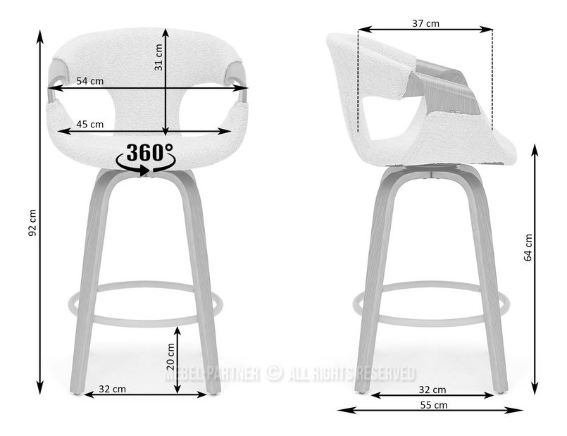 Barska stolica Korala (krem + hrast)