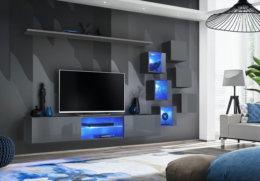 Set za dnevni boravak Shelly 27 GG SW 21 (grafit mat + grafit sjajni)