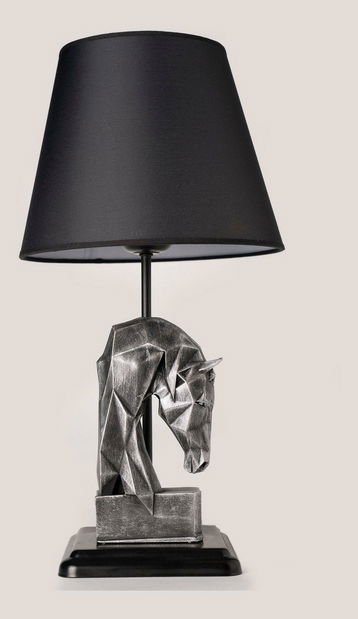 Lampă de masă Horsalosso 2 (Negru + argintiu)