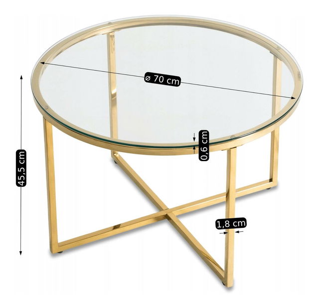 Stolić za kavu Fragmento (prozirna + zlatna) 