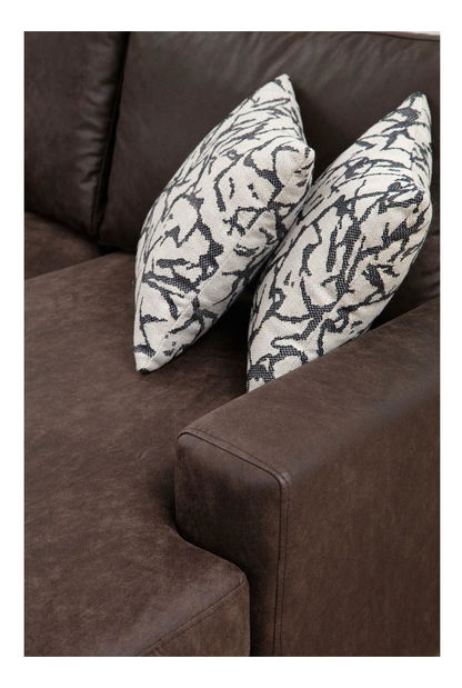 Kutna garnitura U Portobeno 2 (smeđa + crna)