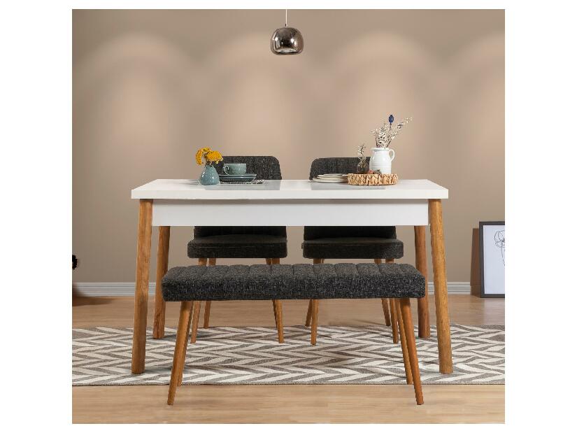 Set mobilier sufragerie Bimuvo 4 (pin atlantic + alb + antracit) (pentru 4 persoane)