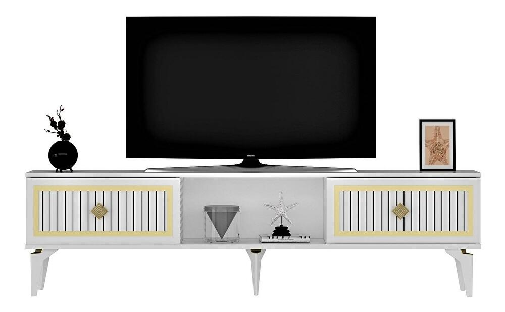 TV asztal/szekrény Kututa 2 (fehér + arany) 