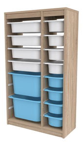 Organizator jucării Dremonka 6 (Stejar sonoma + alb + albastru)
