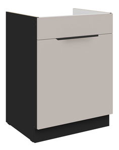 Dolná kuchynská skrinka Aaron 60 ZL 1S BB (čierna matná + kašmír)