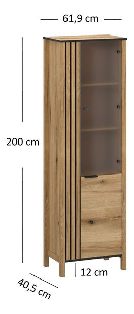 Vitrină Hemos 1 (stejar evoke) (D)