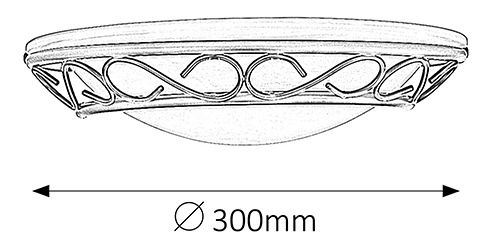 Fali lámpa Athen 3721 (fekete + rizskő üveg)