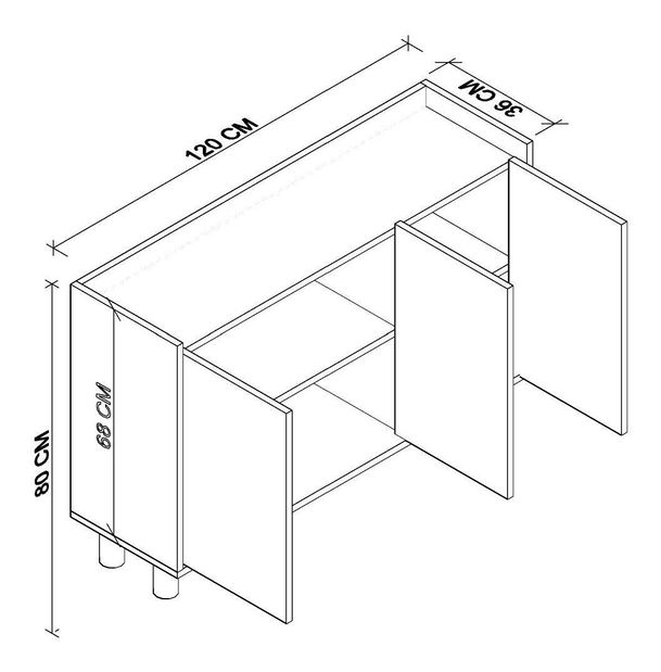 Kuchynská skrinka Nalipa (dub + biela) 