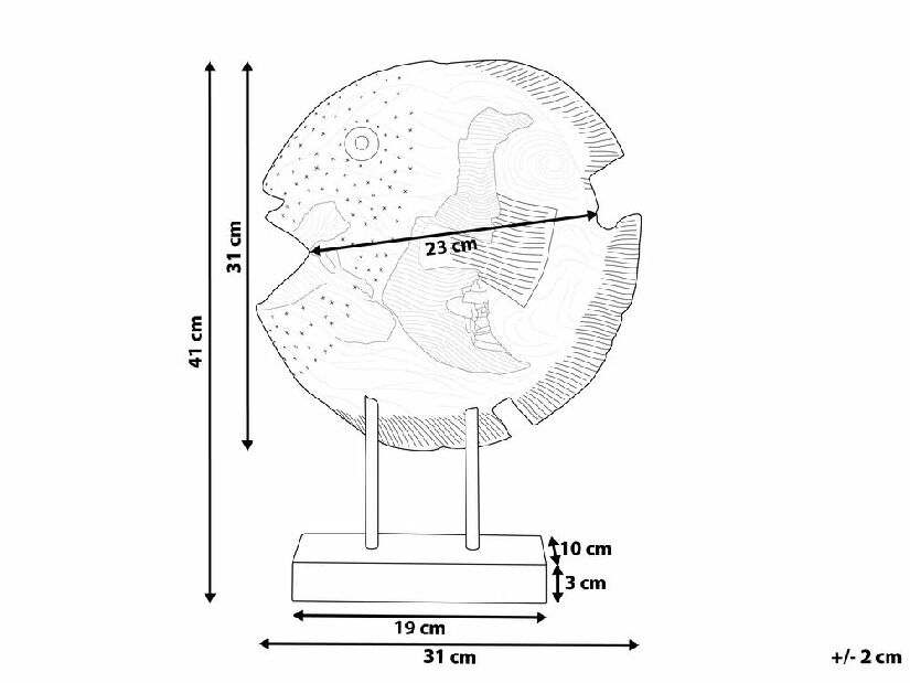 Dekorációs figura PISH 41 cm (fa) (világos fa)