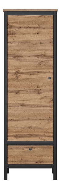 Policová skriňa Lorcan 1d1s (dub wotan + čierna)