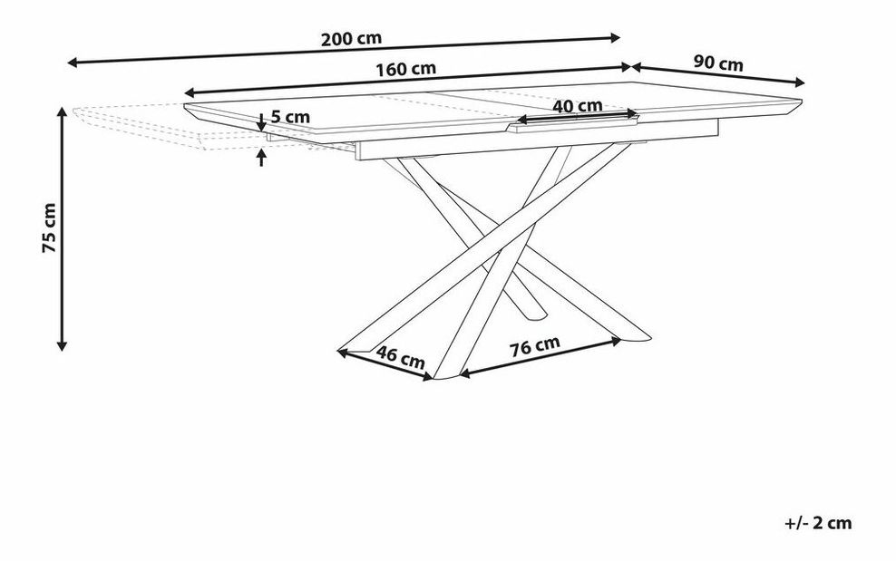 Jedálenský stôl MERRA (biela) (pre 6 až 8 osôb)