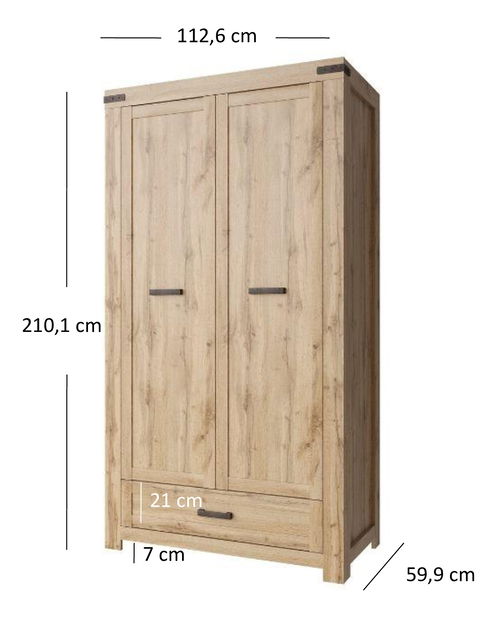Ruhásszekrény Mirella (wotan tölgy)