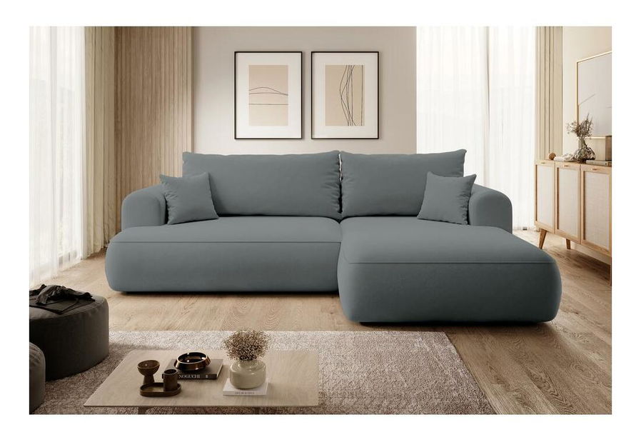 Kutna garnitura Olivo I (D) (sivo-crna + crna)