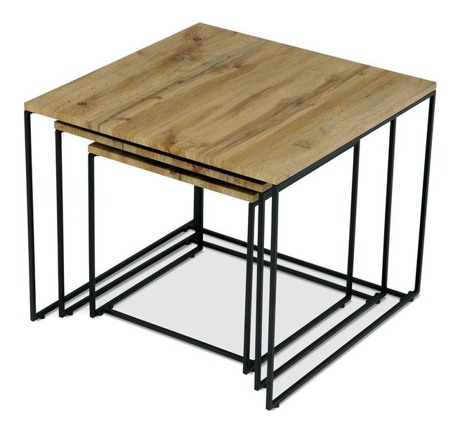 Set 3 măsuțe cafea Adeptos (stejar sălbatic)