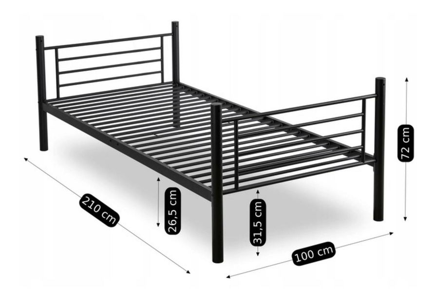 Pat pentru copii etajat 90 cm Riverside (negru) (cu somieră)