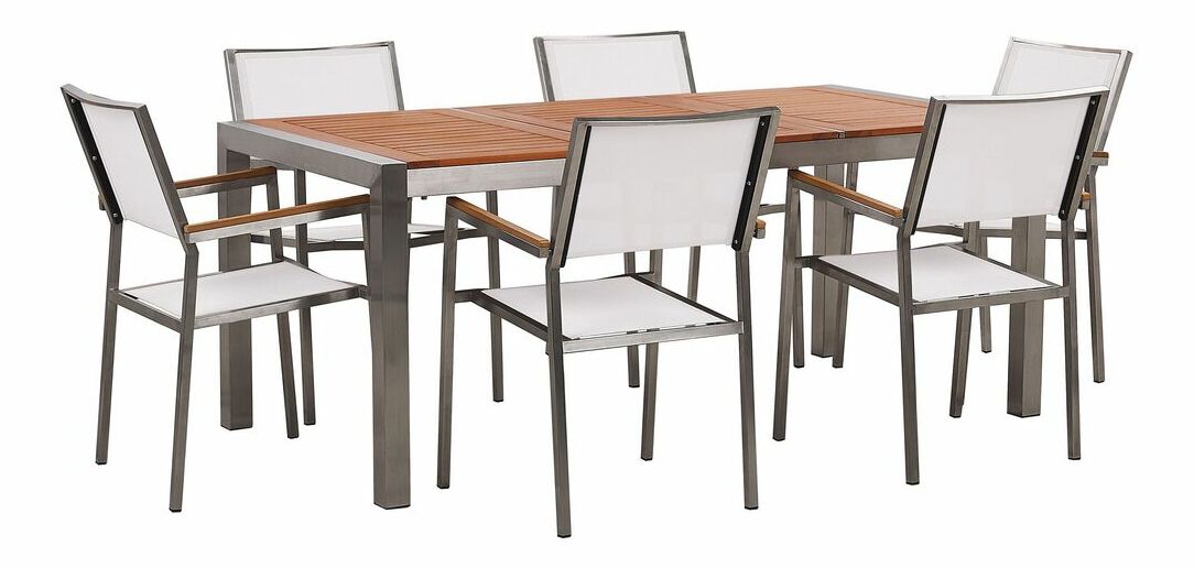 Set de masă pentru grădină GROSSO (eucalipt) (maro) (pentru 6 persoane)