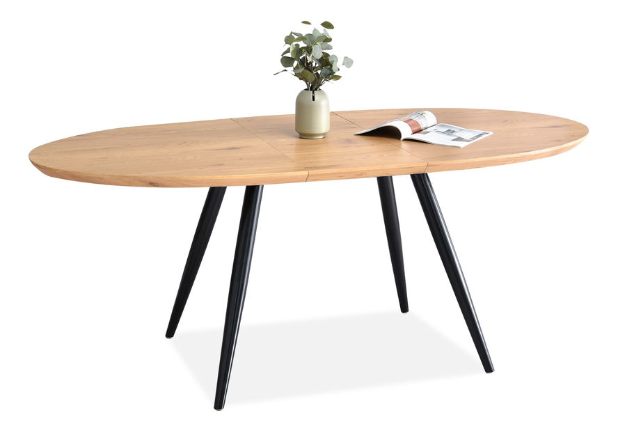 Masă de sufragerie Lisbon (stejar + negru)