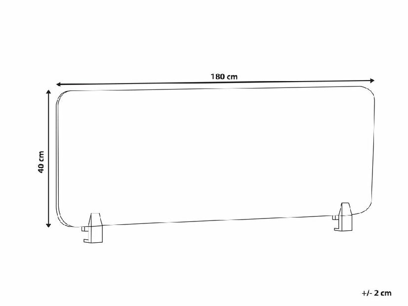 Pregrada za radni stol 180 x 40 cm Walda (zelena) 