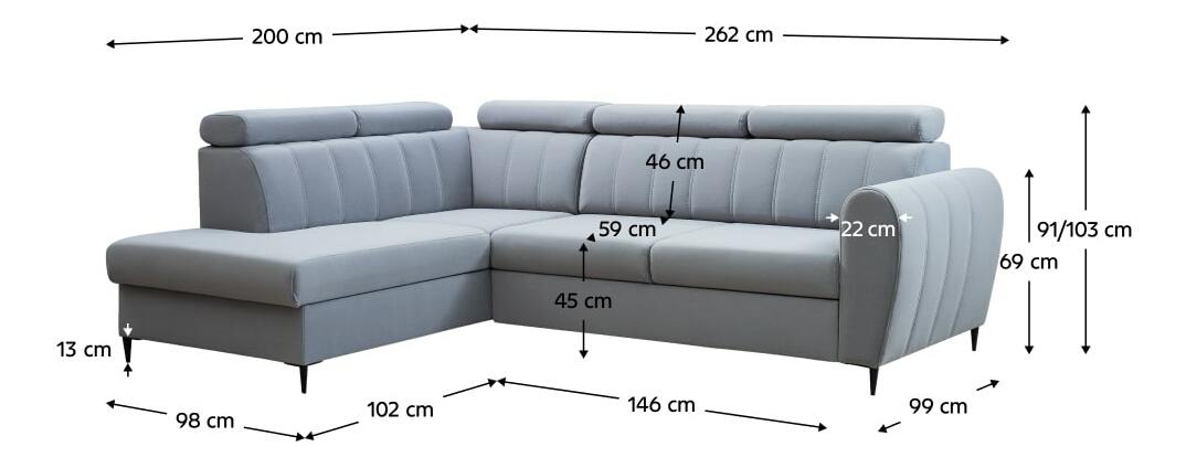 Rozkladacia sedacia súprava Kyrio (paros 05) (L) 