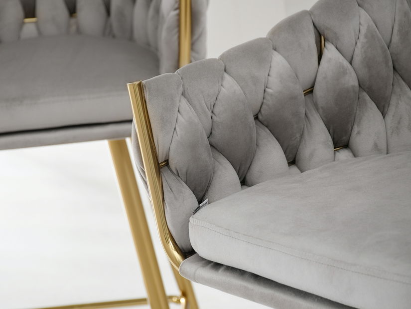 Barová stolička Proenia (sivá + zlatá)