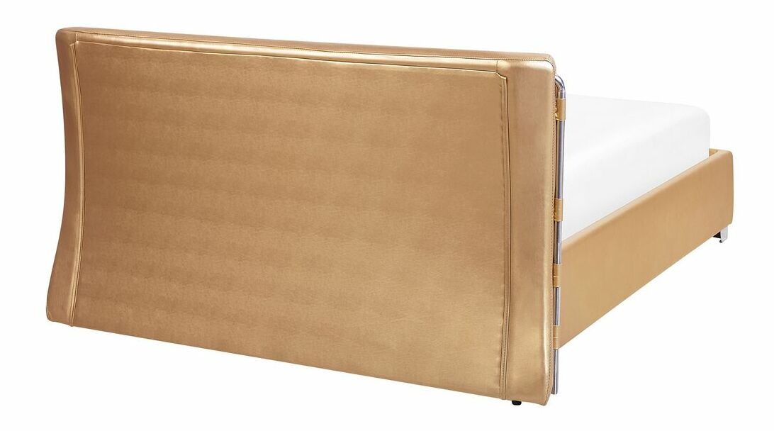 Franciaágy 180 cm PARNAS (ágyráccsal és LED világítással) (sárga)